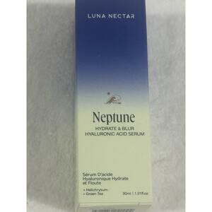 LUNA NECTAR Neptune Hydrate & Blur Hyaluronic Acid Serum - 1 oz FULL SIZE - NEW